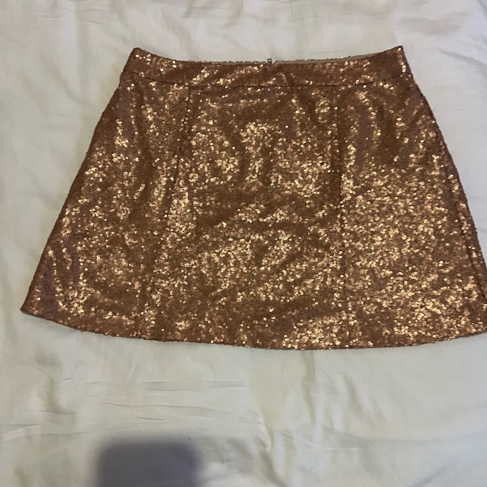 Decree Matte Rose Gold Sequin Skirt